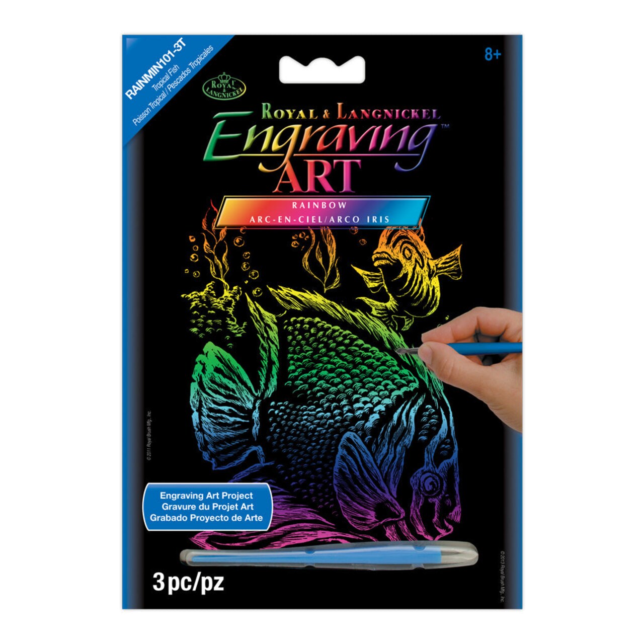 RAINMIN-101 | Engraving Art™ 5" x 7" Tropical Fish Rainbow Foil Project